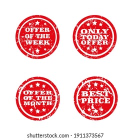 
discounts and special offers red retro stamp