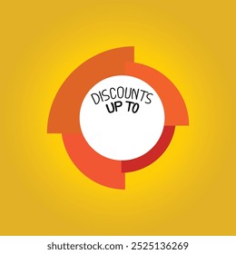 discounts up to text vector sticker label price icon illustration