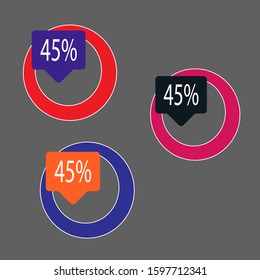 Discounts.Icon, logo.Bright design work for your business.Vector illustration.