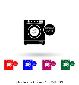 Discount,washing machine multi color icon. Simple glyph, flat vector of black friday icons for ui and ux, website or mobile application