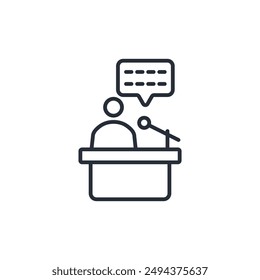 discourse icon. vector.Editable stroke.linear style sign for use web design,logo.Symbol illustration.