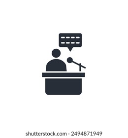 discourse icon. vector.Editable stroke.linear style sign for use web design,logo.Symbol illustration.