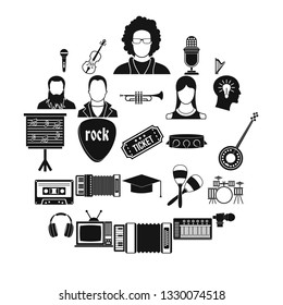 Discourse icons set. Simple set of 25 discourse vector icons for web isolated on white background