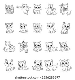 "Discover 20 unique and adorable cat illustrations designed for endless colouring fun! Perfect for kids and cat lovers, these high-quality pages feature charming designs to spark creativity.