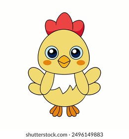 Discover an adorable baby chicken vector illustration. This cute, high-quality artwork is perfect for designs, featuring a charming chick in vibrant detail. Ideal for any project