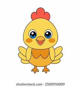 Discover an adorable baby chicken vector illustration. This cute, high-quality artwork is perfect for designs, featuring a charming chick in vibrant detail. Ideal for any project