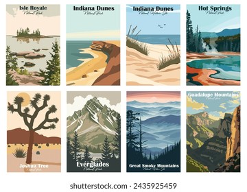 American Wilderness: Colección vintage de pósters de parques nacionales y sitios históricos