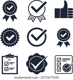 Discover approved black vector icons with a sleek, minimalist style. Perfect for web, apps, and print projects. High-quality, scalable designs for professional use.