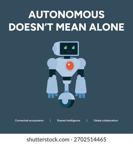 Descubra "Autônomo não significa sozinho", destacando ecossistemas conectados para robôs. Experimente o futuro da tecnologia e da inovação em automação colaborativa.