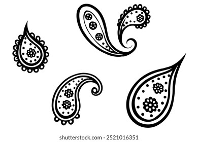 Discover a beautiful silhouette paisley pattern collection, perfect for textiles, wallpapers, and digital design projects. These intricate vector patterns add elegance and style to any creation.