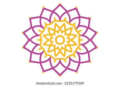 Discover a beautifully crafted gradient mandala ornament featuring intricate line art and a striking outline pattern. This versatile silhouette design is ideal for creating logo.