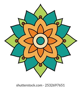 Descubra uma ilustração de vetor de arte mandala tradicional muito bem trabalhada, com padrões intrincados e simetria elegante. Perfeito para impressão, projetos digitais e inspiração de design