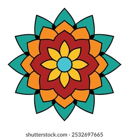 Descubra uma ilustração de vetor de arte mandala tradicional muito bem trabalhada, com padrões intrincados e simetria elegante. Perfeito para impressão, projetos digitais e inspiração de design