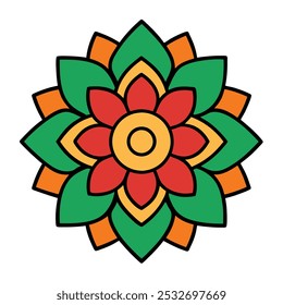 Descubra uma ilustração de vetor de arte mandala tradicional muito bem trabalhada, com padrões intrincados e simetria elegante. Perfeito para impressão, projetos digitais e inspiração de design