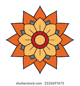 Descubra uma ilustração de vetor de arte mandala tradicional muito bem trabalhada, com padrões intrincados e simetria elegante. Perfeito para impressão, projetos digitais e inspiração de design