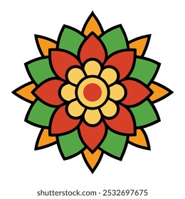 Descubra uma ilustração de vetor de arte mandala tradicional muito bem trabalhada, com padrões intrincados e simetria elegante. Perfeito para impressão, projetos digitais e inspiração de design