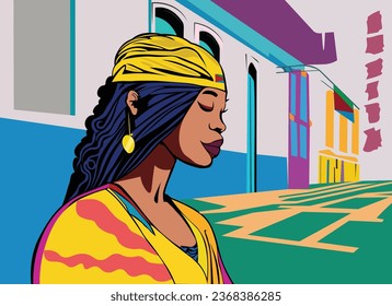 Discover the beauty of Eritrea with our captivating illustration of a girl in Asmara's charming streets. Cultural art at its finest.