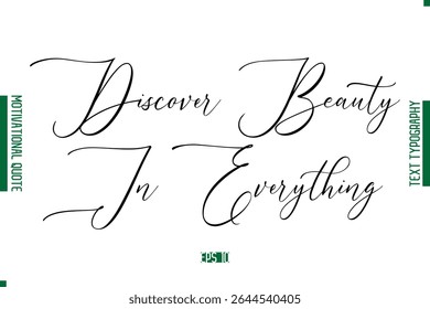 Descubra A Beleza Em Tudo Texto Moderno Typescript Trendy Inspirational Legenda