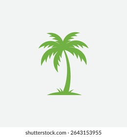 Discover a bold, minimalist palm tree logo in lime green on a deep brown backdrop. Clean, symmetrical tropical design perfect for branding, apparel, or summer-themed visuals.
