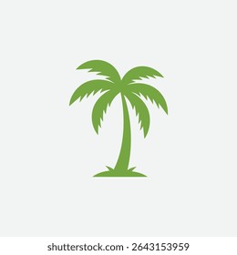 Discover a bold, minimalist palm tree logo in lime green on a deep brown backdrop. Clean, symmetrical tropical design perfect for branding, apparel, or summer-themed visuals.