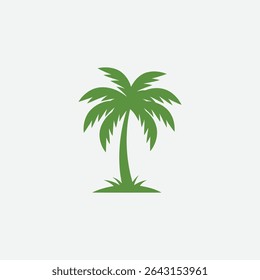 Discover a bold, minimalist palm tree logo in lime green on a deep brown backdrop. Clean, symmetrical tropical design perfect for branding, apparel, or summer-themed visuals.