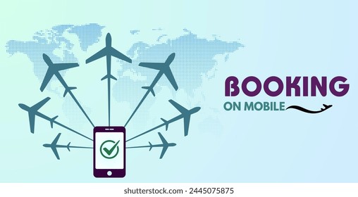Discover, Book, Explore: Mobile Booking Delight. Transportation and Travel concept