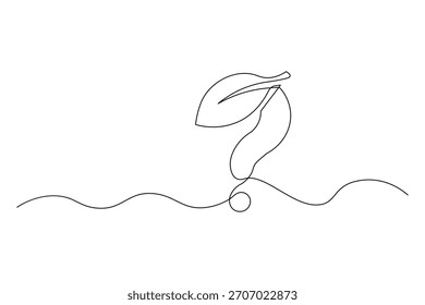Entdecken Sie Brainstorming und lösen Sie mit Blatt Frage. Finden Sie den Schlüssel mit Denken. Konsequente Linienzeichnung design, Vektorgrafik.
