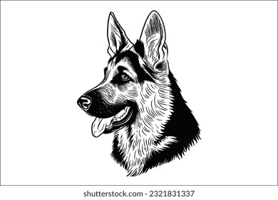 Discover the captivating essence of the German Shepherd dog head, a representation of intelligence and grace.