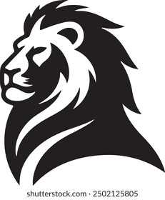 Discover a captivating lion silhouette design, ideal for logos, tattoos, and more. This minimalist black silhouette captures the majesty of the lion with sharp, clean lines.