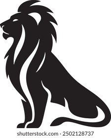 Discover a captivating lion silhouette design, ideal for logos, tattoos, and more. This minimalist black silhouette captures the majesty of the lion with sharp, clean lines.