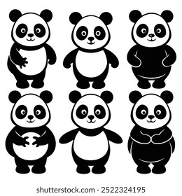 Descubra el encanto de nuestra adorable camiseta de Colección Panda, diseñada para los amantes de los animales y los fanáticos de los diseños de camisetas lindas! Esta encantadora ilustración presenta seis pandas únicos, cada uno con poses distintas 