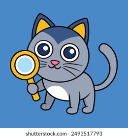 Discover a charming and clever cat in a vibrant vector illustration. Perfect for creative projects, this high-quality artwork is ideal for commercial use and royalty-free downloads