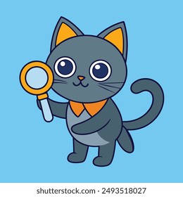 Discover a charming and clever cat in a vibrant vector illustration. Perfect for creative projects, this high-quality artwork is ideal for commercial use and royalty-free downloads