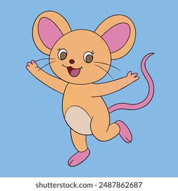 Descubra es una encantadora Ilustración vectorial de un valiente ratoncito bailando. Perfecto para libros infantiles, diseños caprichosos y proyectos lúdicos. Añade un toque de alegría a tu trabajo