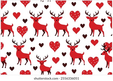 Discover a charming vintage deer seamless pattern with Christmas elements. Perfect for festive decorations, gift wrapping, textiles, or holiday crafts. Add a timeless, nostalgic touch to your designs