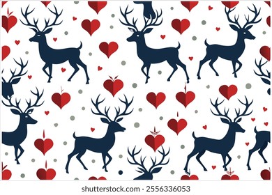 Discover a charming vintage deer seamless pattern with Christmas elements. Perfect for festive decorations, gift wrapping, textiles, or holiday crafts. Add a timeless, nostalgic touch to your designs