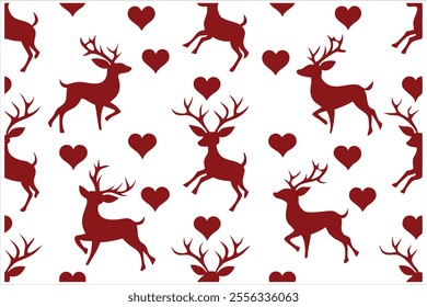 Discover a charming vintage deer seamless pattern with Christmas elements. Perfect for festive decorations, gift wrapping, textiles, or holiday crafts. Add a timeless, nostalgic touch to your designs