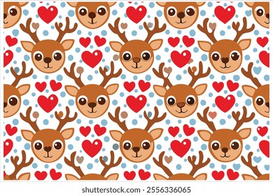 Discover a charming vintage deer seamless pattern with Christmas elements. Perfect for festive decorations, gift wrapping, textiles, or holiday crafts. Add a timeless, nostalgic touch to your designs