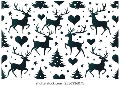 Discover a charming vintage deer seamless pattern with Christmas elements. Perfect for festive decorations, gift wrapping, textiles, or holiday crafts. Add a timeless, nostalgic touch to your designs