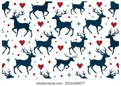 Discover a charming vintage deer seamless pattern with Christmas elements. Perfect for festive decorations, gift wrapping, textiles, or holiday crafts. Add a timeless, nostalgic touch to your designs