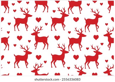 Discover a charming vintage deer seamless pattern with Christmas elements. Perfect for festive decorations, gift wrapping, textiles, or holiday crafts. Add a timeless, nostalgic touch to your designs