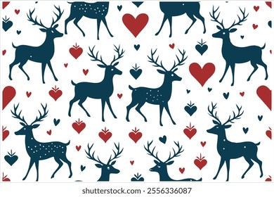 Discover a charming vintage deer seamless pattern with Christmas elements. Perfect for festive decorations, gift wrapping, textiles, or holiday crafts. Add a timeless, nostalgic touch to your designs