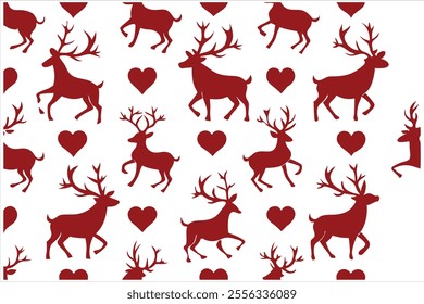 Discover a charming vintage deer seamless pattern with Christmas elements. Perfect for festive decorations, gift wrapping, textiles, or holiday crafts. Add a timeless, nostalgic touch to your designs