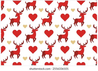 Discover a charming vintage deer seamless pattern with Christmas elements. Perfect for festive decorations, gift wrapping, textiles, or holiday crafts. Add a timeless, nostalgic touch to your designs