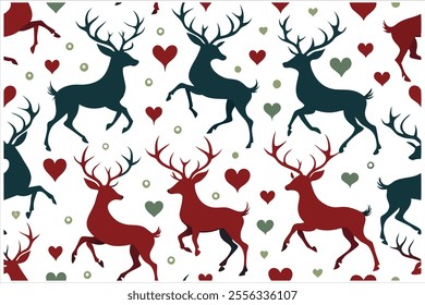 Discover a charming vintage deer seamless pattern with Christmas elements. Perfect for festive decorations, gift wrapping, textiles, or holiday crafts. Add a timeless, nostalgic touch to your designs