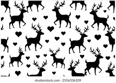 Discover a charming vintage deer seamless pattern with Christmas elements. Perfect for festive decorations, gift wrapping, textiles, or holiday crafts. Add a timeless, nostalgic touch to your designs