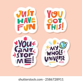 Discover a collection of colorful and inspiring stickers designed to boost your positivity and motivation levels