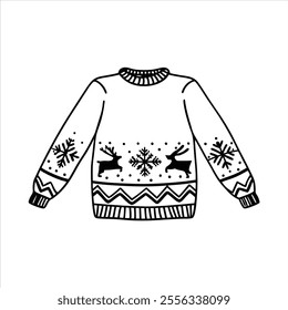 Discover a collection of ugly Christmas sweater vector designs featuring knitted jumpers with festive winter patterns. Perfect for seasonal projects, cards, and apparel design.