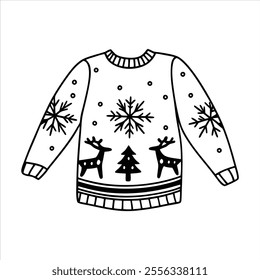 Discover a collection of ugly Christmas sweater vector designs featuring knitted jumpers with festive winter patterns. Perfect for seasonal projects, cards, and apparel design.