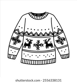 Discover a collection of ugly Christmas sweater vector designs featuring knitted jumpers with festive winter patterns. Perfect for seasonal projects, cards, and apparel design.